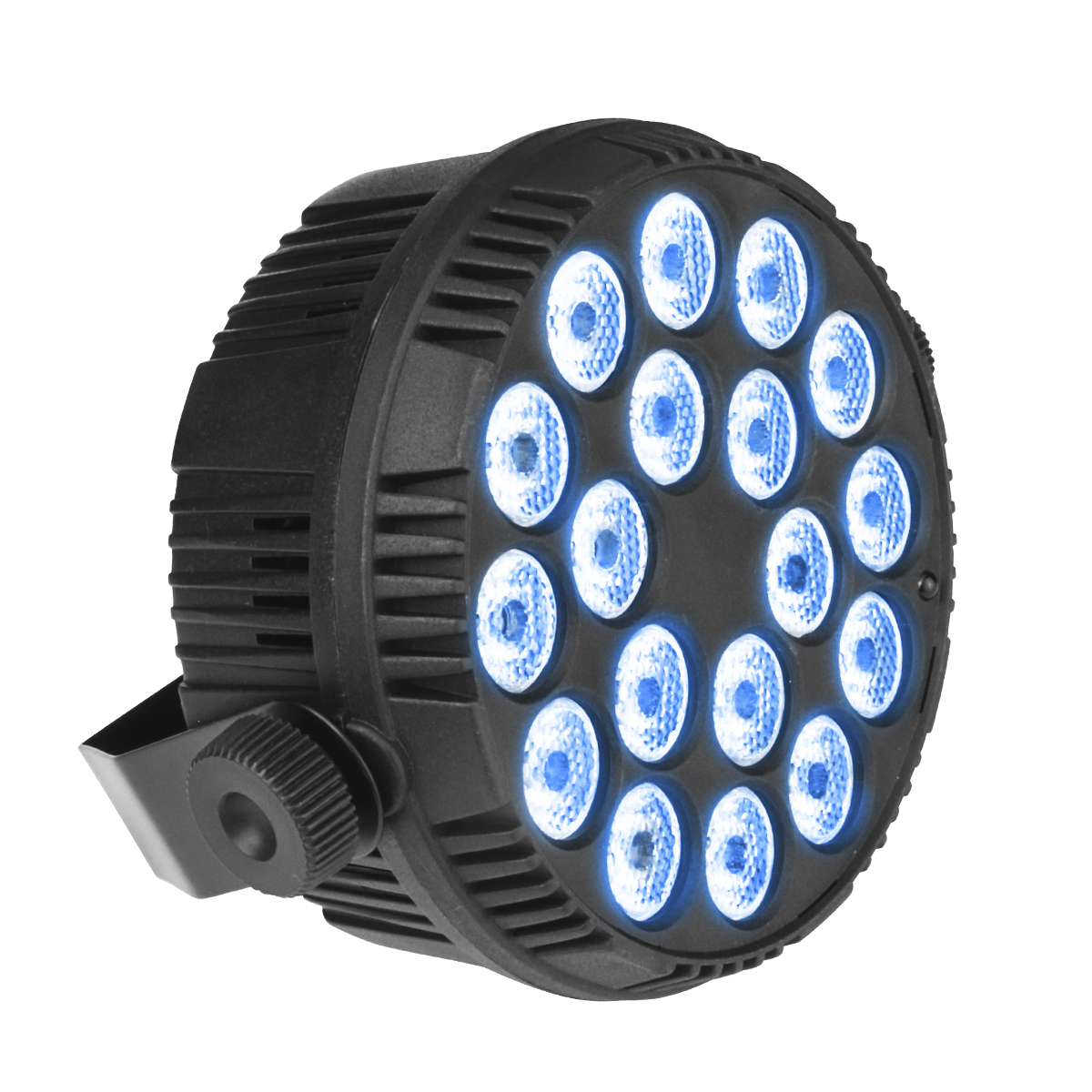 FT13 5246 REFLETOR LED PAR 18 LEDS 3W TRI LED RGB COM CONTROLE SEM DMX MINI SLIM PAR LUMINOS-THUMB